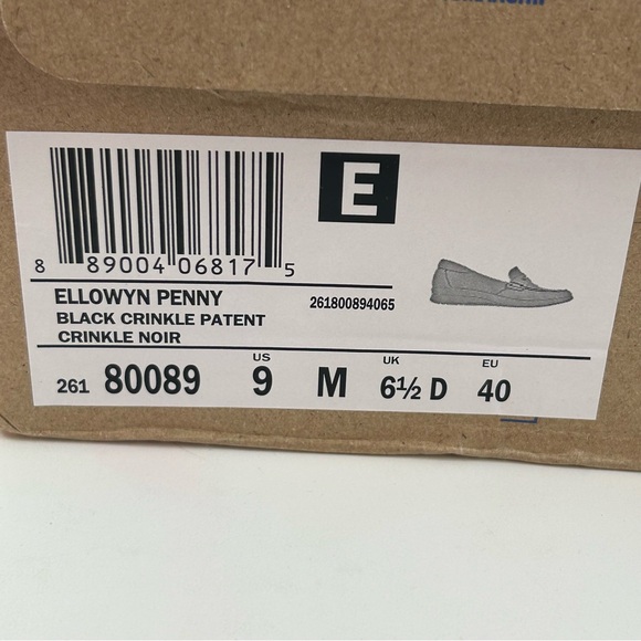 Clarks Black Ellowyn Penny crinkle patent Slip-On Loafers - Picture 7 of 7